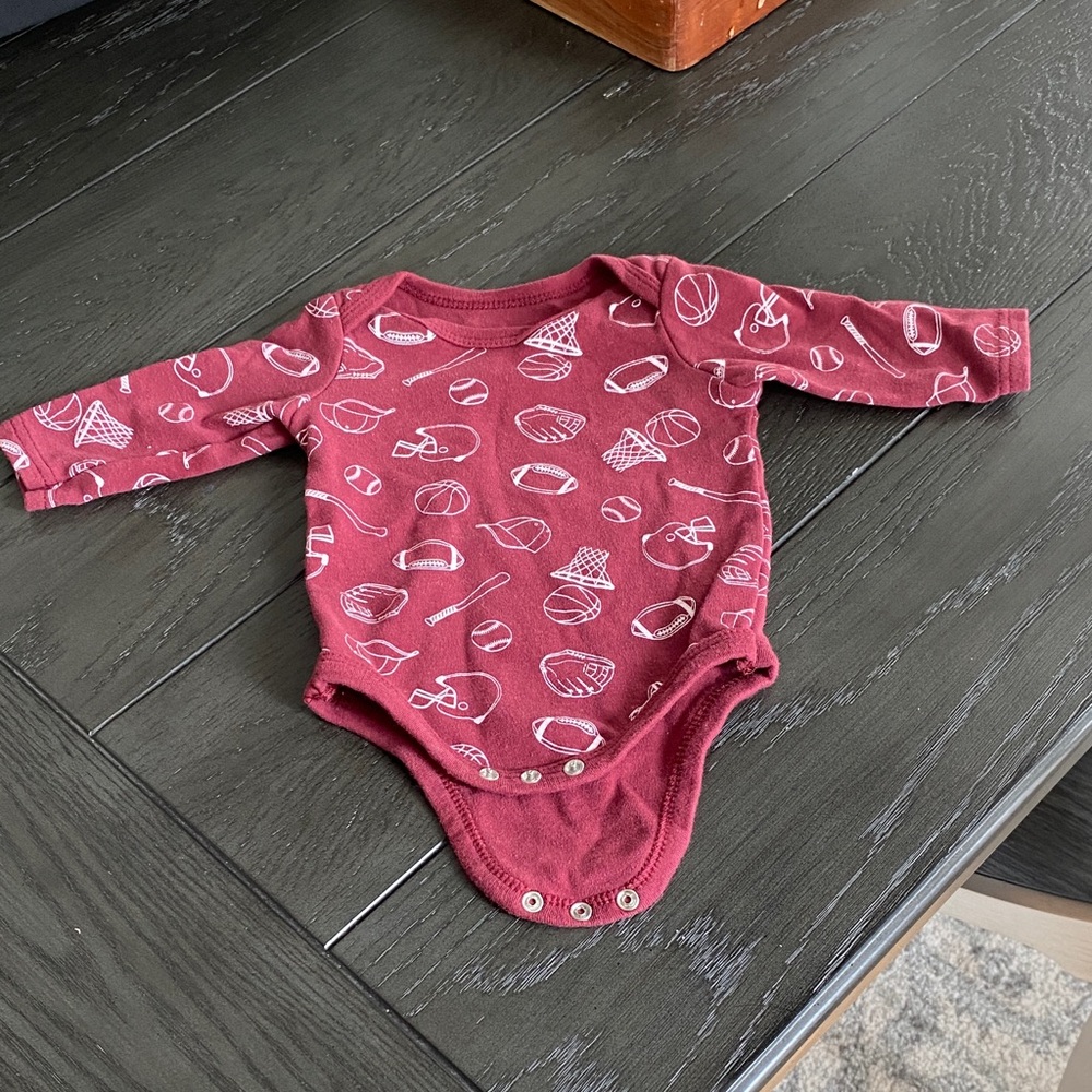 Charming Maroon Baby Bodysuit